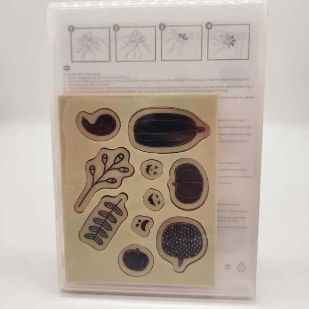 Stampin Up Pick a Pumpkin Cling Stamp Set Unmounted Autumn Fall Thanksgiving